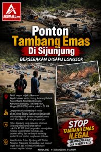 Longsor Sapu Ponton Tambang Emas di Sijunjung, Sekitar 10 Unit Terdampak
