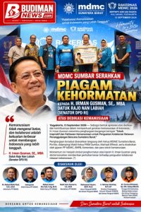 MDMC Sumbar Anugerahkan Piagam Kehormatan kepada H. Irman Gusman atas Dedikasi Kemanusiaan