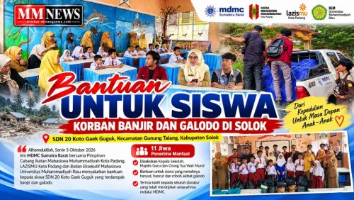 MDMC Sumbar Salurkan Bantuan untuk 11 Siswa Korban Banjir dan Galodo di Solok
