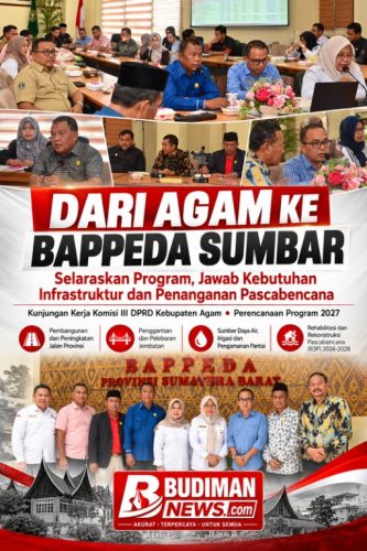 Dari Agam ke Bappeda Sumbar, Komisi III DPRD Agam Bahas Prioritas Infrastruktur dan Pemulihan Pascabencana 2027