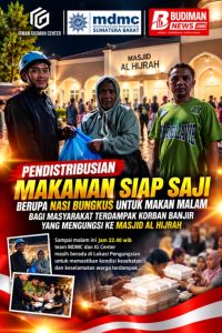 MDMC dan IG Center Salurkan Nasi Bungkus untuk Pengungsi Banjir, Pastikan Keselamatan Warga hingga Malam Hari